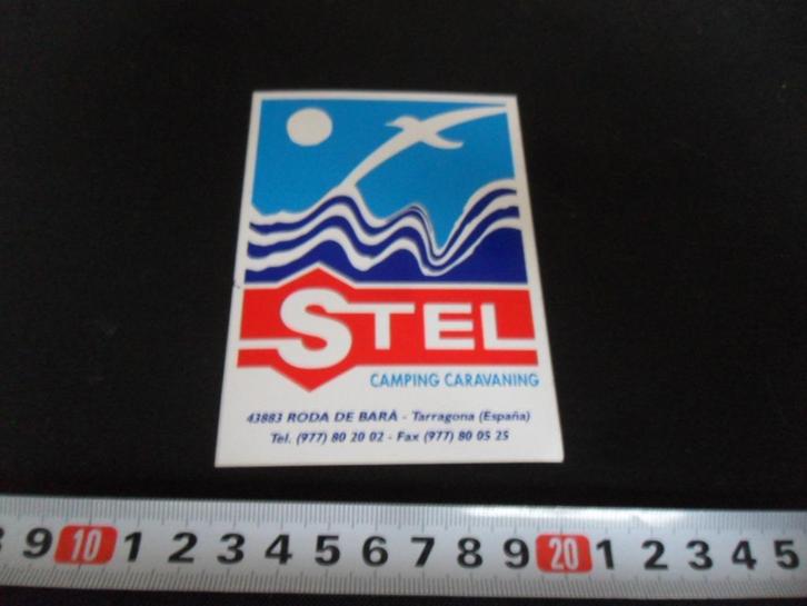 sticker spanje tarragona STEL camping caravaning, Verzamelen, Stickers, Zo goed als nieuw, Bedrijf of Vereniging, Ophalen