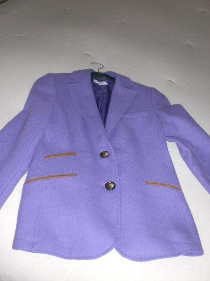 Scapa Wollen Colbert, Kleding | Dames, Jasjes, Kostuums en Pakken, Zo goed als nieuw, Jasje, Maat 38/40 (M), Paars, Verzenden