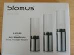Blomus set van 3 Amilio Windlichten nieuw, Overige materialen, Nieuw, Ophalen of Verzenden, Kandelaar