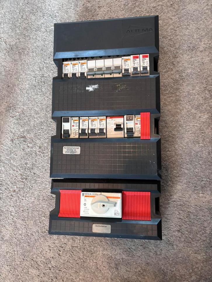 Complete groepenkast Attema + ABB & ETI aardlekschakelaars, Doe-het-zelf en Verbouw, Elektra en Kabels, Zo goed als nieuw, Overige typen