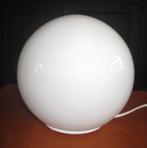 Vintage tafellamp; witte bol sfeerverlichting, Huis en Inrichting, Lampen | Tafellampen, Ophalen of Verzenden, Gebruikt, Glas