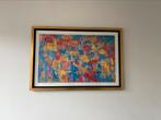 Groot kunstwerk in mooie lijst. Kaart van VS, Antiek en Kunst, Kunst | Schilderijen | Abstract, Ophalen