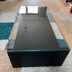Leolux salontafel zwart metaal met glazen blad, Huis en Inrichting, Tafels | Salontafels, Ophalen, 50 tot 100 cm, 50 tot 100 cm