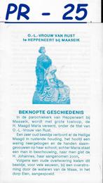 PR25 prentje Beknopte Geschiedenis Onze L. Vrouw Heppeneert, Verzamelen, Religie, Ophalen of Verzenden, Zo goed als nieuw, Kaart of Prent