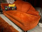 Vintage Oranje Chaise Longue, Ophalen, Gebruikt, 150 tot 200 cm, Tweepersoons