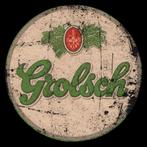 Vintage reclamebord metaal Grolsch (30 bij 30 cm), Verzamelen, Biermerken, Nieuw, Overige merken, Reclamebord, Plaat of Schild