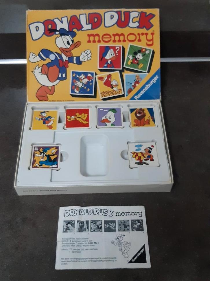 Memory donald duck 1980 Ravensburger, Hobby en Vrije tijd, Gezelschapsspellen | Overige, Zo goed als nieuw, Ophalen of Verzenden