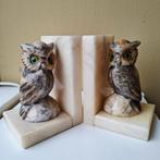Art Deco albasten boekensteunen in vorm van uilen, Ophalen of Verzenden