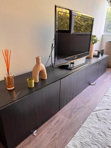 Tv meubel ikea besta 2 delen zwart