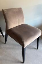 6x stijlvolle eetkamerstoelen – grijs velours, zwarte poten, Ophalen, Hout, Gebruikt, Overige kleuren