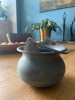Tinnen pot met hengsel. Peltrato 95% tin., Antiek en Kunst, Antiek | Tin, Ophalen of Verzenden