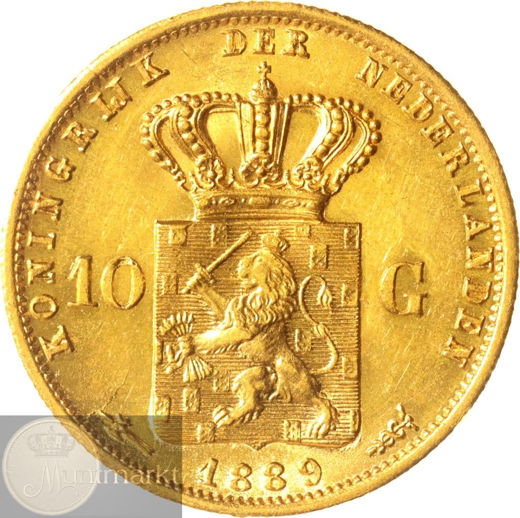 Nederland - 10 Gulden / Gouden tientje 1889 Willem III #4, Postzegels en Munten, Munten | Nederland, Koning Willem III, Losse munt