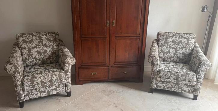 2 Fauteuils in perfecte staat met interieur vering, Huis en Inrichting, Fauteuils, Zo goed als nieuw, Stof, 50 tot 75 cm, 75 tot 100 cm