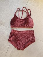 paaldanskleding, suede burgundy setje van dragonfly mt m, Maat 38/40 (M), Paars, Overige typen, Ophalen of Verzenden