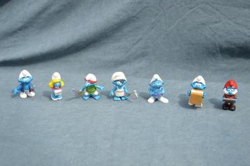 7 smurfen uit de nieuwere series, pvc smurfen beschikbaar voor biedingen