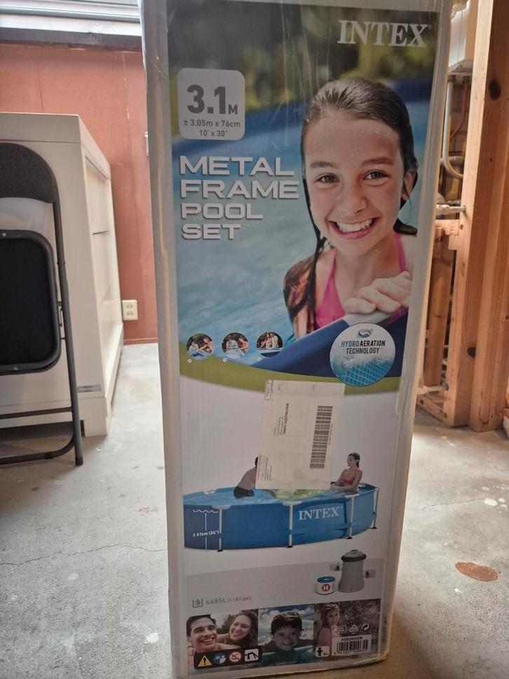 Intex zwembad romd 3.05m met accessoires - 1 zomer gebruikt!, Tuin en Terras, Zwembaden, Zo goed als nieuw, Opzetzwembad, 80 tot 120 cm
