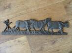 wanddecoratie gietijzeren muurornament boer met ossen, Verzenden, Zo goed als nieuw
