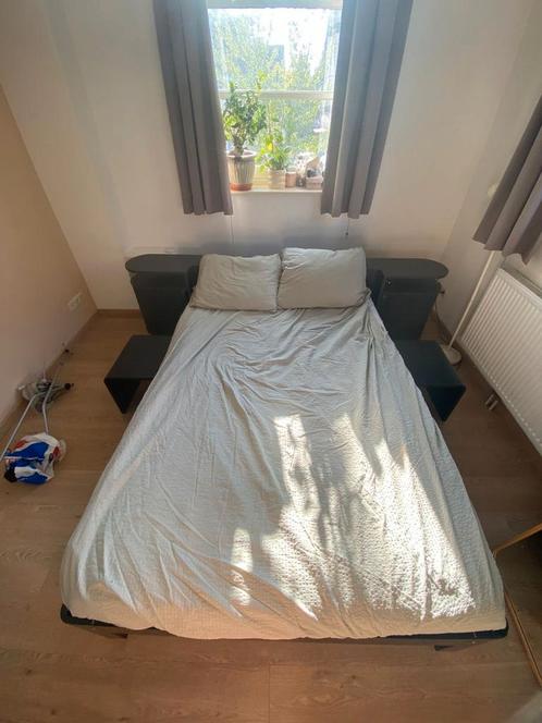 Verstelbare zwarte/grijze Auping Auronde 140x200, Huis en Inrichting, Slaapkamer | Bedden, Zo goed als nieuw, Tweepersoons, 140 cm