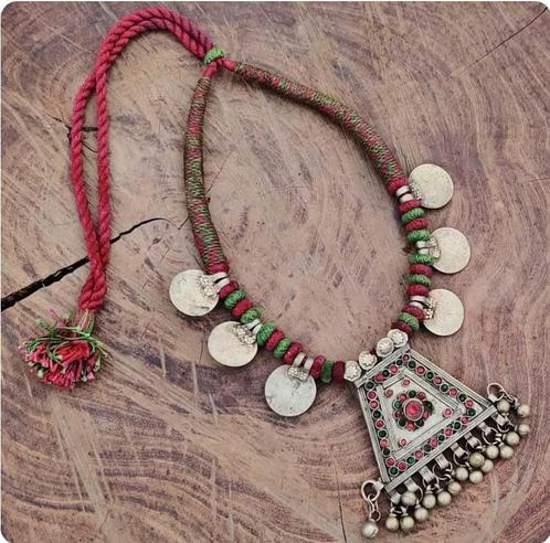 Prachtige zeer oude Afghaanse munt ketting., Sieraden, Tassen en Uiterlijk, Antieke sieraden, Ketting, Overige materialen, Ophalen of Verzenden