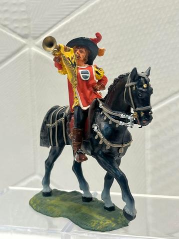 Elastolin 7cm trompetter te paard serie Landsknechte Hausser beschikbaar voor biedingen