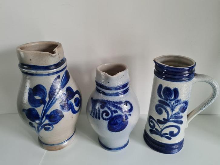 3 kruiken Grès (2) en Knödgen (1), Antiek en Kunst, Antiek | Keramiek en Aardewerk, Ophalen of Verzenden
