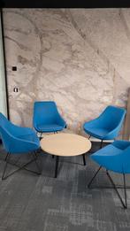 Tafel met 4 stoelen - complete set!, Huis en Inrichting, Gebruikt, Blauw, Ophalen of Verzenden, Vier