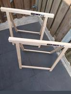 2 nieuwe schragen  schraag 100kg max 76x76cm Massief Denhout, Ophalen, Nieuw, Overige typen, Minder dan 2 meter