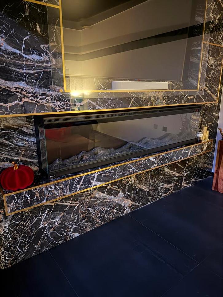 Inbouw sfeerhaard Aflamo 183cm, Huis en Inrichting, Haarden, Zo goed als nieuw, Elektrische haard, Ophalen