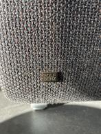 Rolf Benz 2,5 zits bank grijs/bruine stof met leren biezen, Huis en Inrichting, Banken | Bankstellen, Gebruikt, Minder dan 75 cm