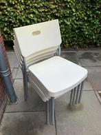 4 stapelstoelen, Tuin en Terras, Ophalen, Gebruikt, Kunststof, Stapelbaar