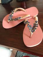 De echte HavaianS slippers bewerkt met steentjes d blauw, Kleding | Dames, Badmode en Zwemkleding, Ophalen of Verzenden, Nieuw