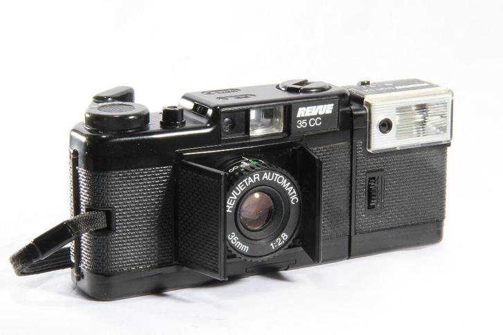 Revue 35 CC Klein Beeld camera + Tron 12 Flitser Defect, Audio, Tv en Foto, Fotocamera's Analoog, Niet werkend, Compact, Overige Merken
