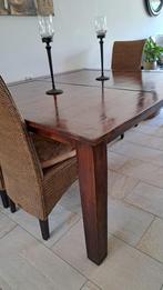 Koloniale teakhouten eetkamertafel (zware kwaliteit), Huis en Inrichting, Ophalen, 100 tot 150 cm, Koloniaal, Zo goed als nieuw