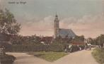 Burgh 1925 gezicht op het dorp kerk kar paard mensen, Verzenden, 1920 tot 1940, Gelopen, Zeeland