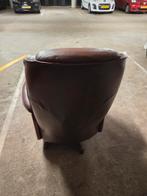 Gratis Eiken Stoel met Leder Bekleding, Huis en Inrichting, Fauteuils, Gebruikt, Hout, Ophalen of Verzenden, 50 tot 75 cm