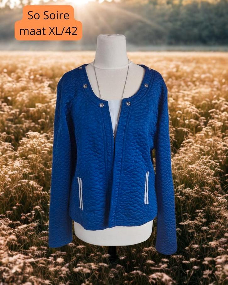 So Soire dames jasje maat XL, Kleding | Dames, Jassen | Zomer, Nieuw, Maat 46/48 (XL) of groter, Blauw, Ophalen of Verzenden