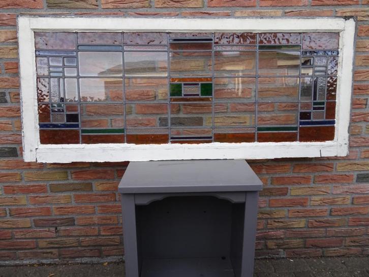 kozijnen met glas in lood, Doe-het-zelf en Verbouw, Glas en Ramen, Gebruikt, Gevelraam of Ruit, Minder dan 80 cm, 120 tot 160 cm