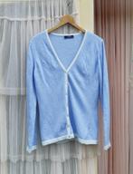 Cashmere Coll. lichtblauw vest cardigan cashmere zijde S M, Maat 38/40 (M), Blauw, Ophalen of Verzenden, Zo goed als nieuw
