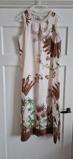 Zomerse strandjurk met tropische print, Kleding | Dames, Jurken, Beige, Maat 42/44 (L), Nieuw, Ophalen of Verzenden