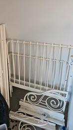 Wit metalen bedframe - Eenpersoons, Ophalen, Gebruikt, 90 cm, Eenpersoons