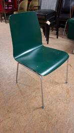 58 gispen stapelbare kuip stoel chroom frame groen hout, Ophalen of Verzenden, Zo goed als nieuw, Hout, Vijf, Zes of meer stoelen