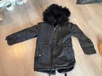 Jas 134 - Zwarte Winterjas met Bontkraag, Ophalen of Verzenden, Gedragen, Maat 34 (XS) of kleiner, Zwart