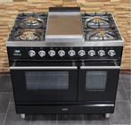 Luxe Fornuis Boretti 90cm hoogglans zwart + rvs 2 ovens, 60 cm of meer, Ophalen of Verzenden, Zo goed als nieuw, Energieklasse A of zuiniger