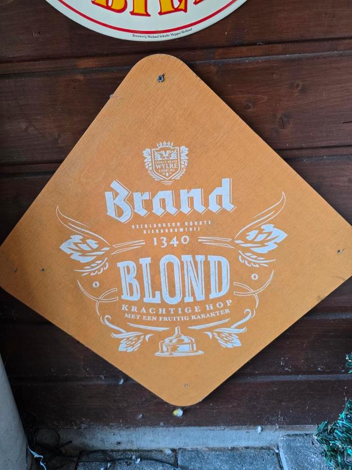Vintage Brand Blond Bierbord - Zeldzaam!, Verzamelen, Biermerken, Ophalen of Verzenden
