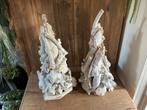NIEUW set van 2 white wash houten kerstbomen 40 cm, Ophalen of Verzenden, Nieuw