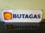 Shell Butagas Emaille Reclamebord Langcat Bussum, Ophalen of Verzenden