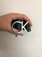 Calvin Klein - zwarte riem met logo gesp zilver - 80 cm, Kleding | Dames, Riemen en Ceinturen, Echt leder, 80 tot 90 cm, Ophalen of Verzenden