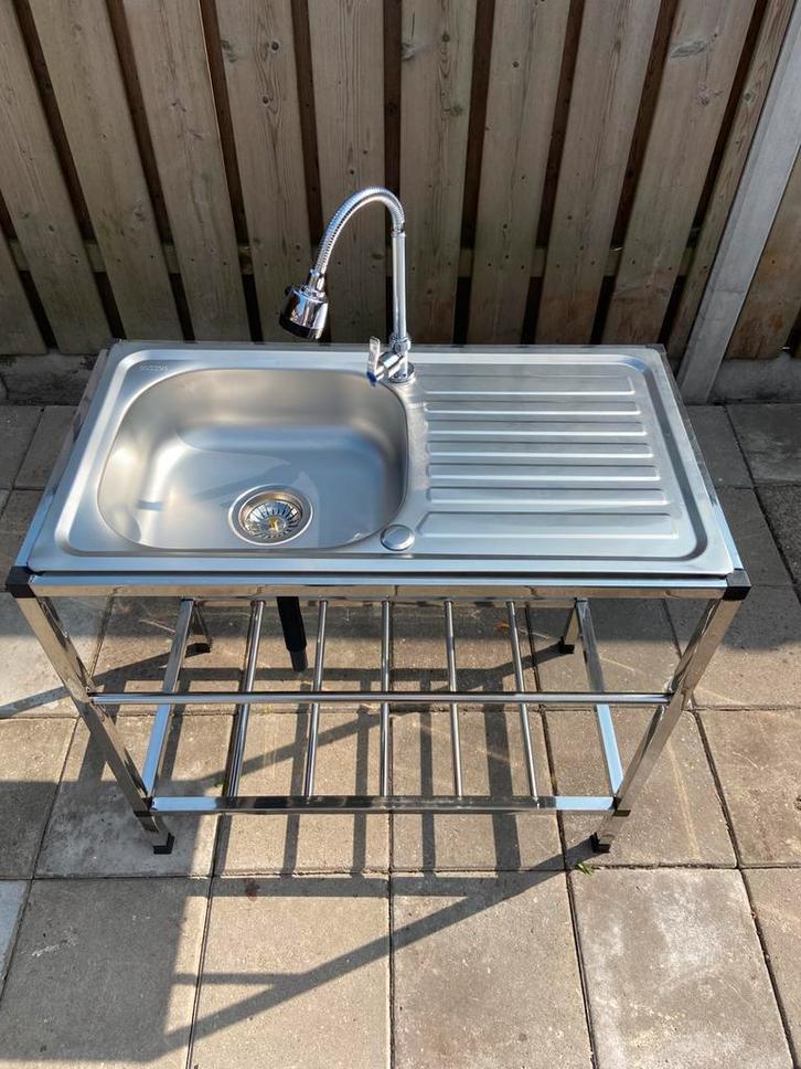 Nieuwe RVS (camping) - spoelblad - spoelbak - spoeltafel #2, Huis en Inrichting, Keuken | Keukenelementen, Nieuw, Minder dan 100 cm