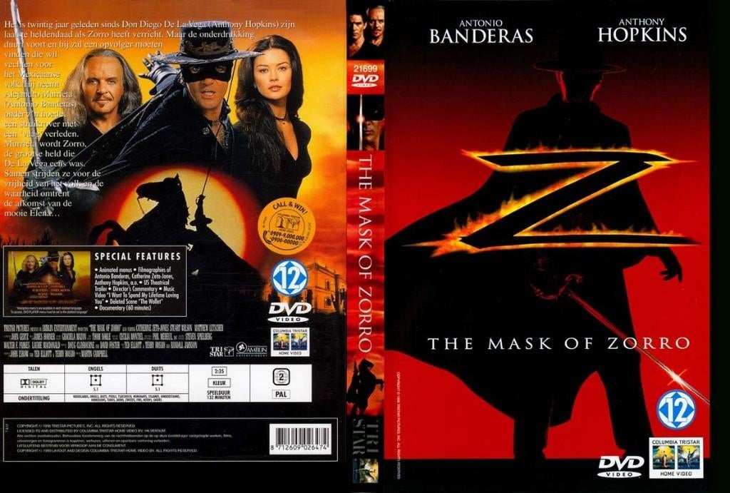 The Mask Of Zorro, Vanaf 12 jaar, Ophalen of Verzenden, Zo goed als nieuw, Actie