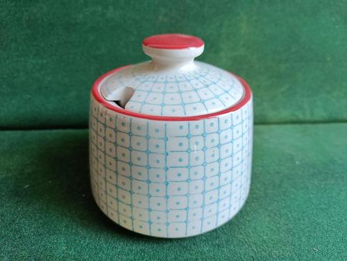 Suikerpot bloomingville jam voorraadpot keramiek blauw rood, Huis en Inrichting, Keuken | Servies, Zo goed als nieuw, Overige typen
